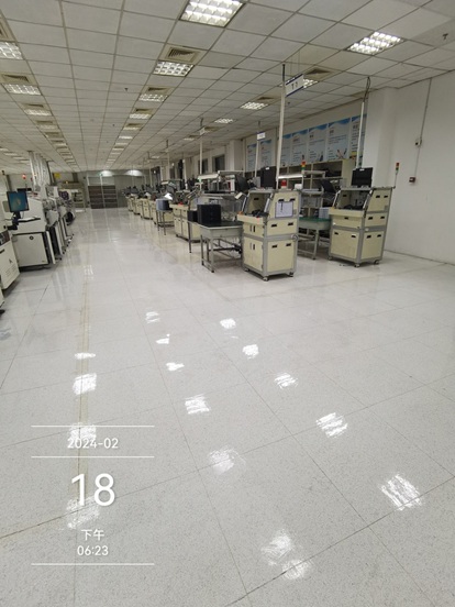 3100平方电子车间防静电地板清洗打蜡